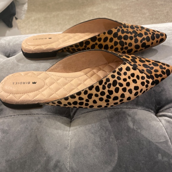 Birdies Swan cheetah print fur mules - Picture 2 of 3